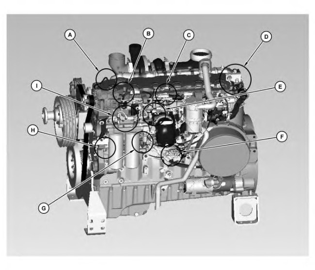 C13, C15, and C18 Engines – Location of the Engine Sensors